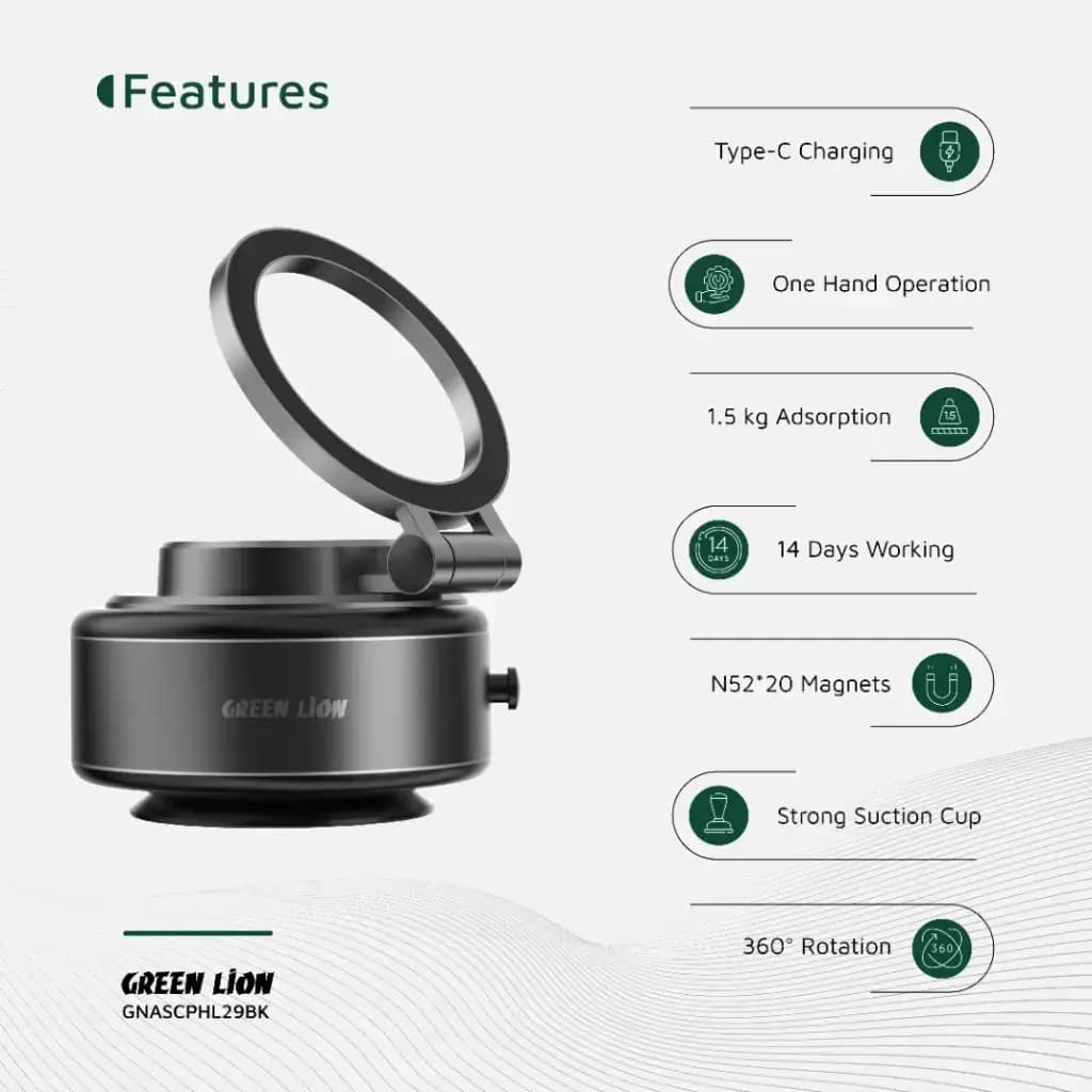 هولدر و نگهدارنده ساکشنی مناسب خودرو گرین لاین Green Lion GX-29 — تصویر ۳
