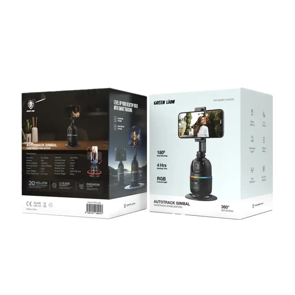 گیمبال ردیاب خودکار چهره 360 درجه گرین لاین Green Lion GNAUTTRGLBK autotrack gimbal — تصویر ۵