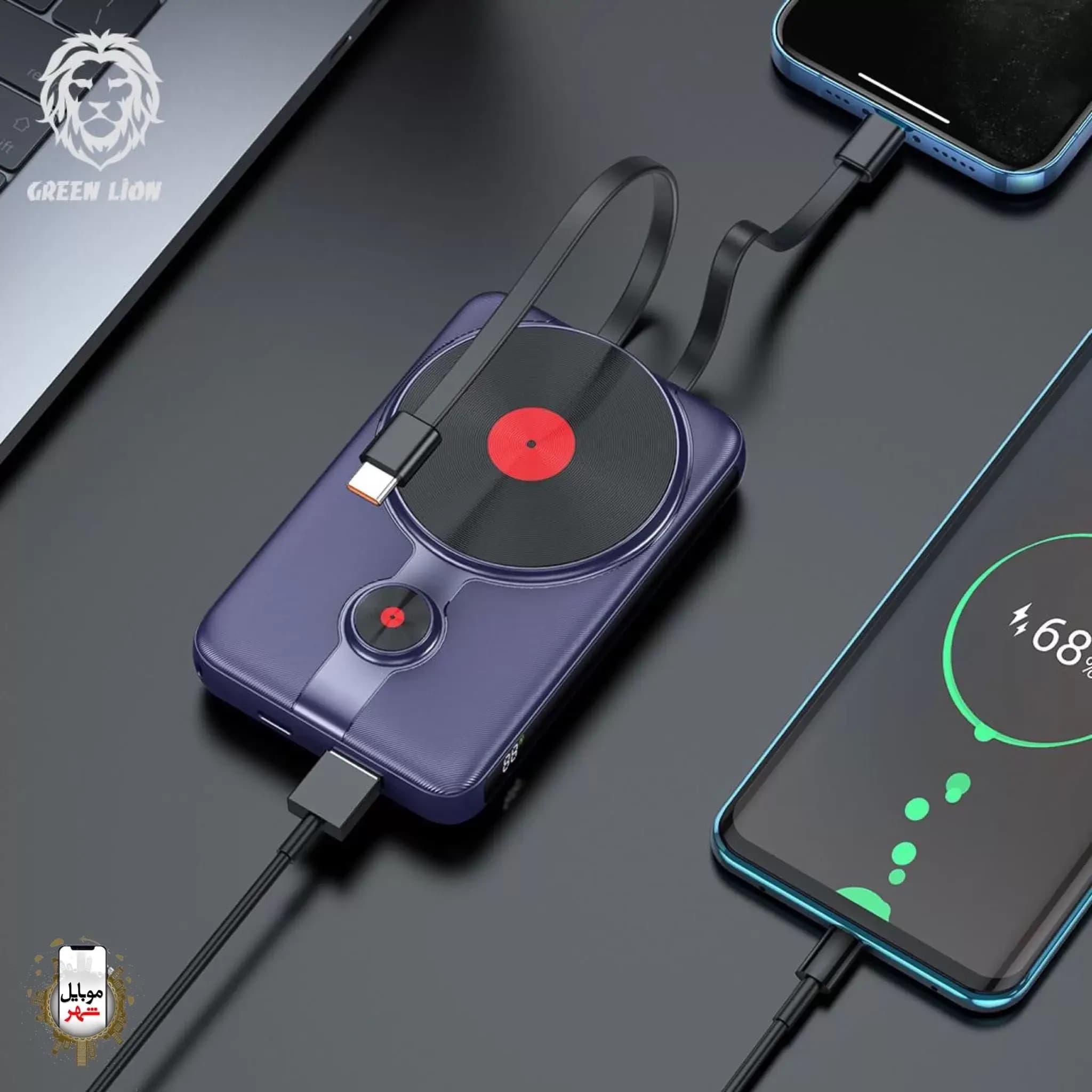 پاوربانک مگ سیف 10 هزار میلی آمپر 2 در 1 گرین لاین Green Lion MagSafe — تصویر ۴