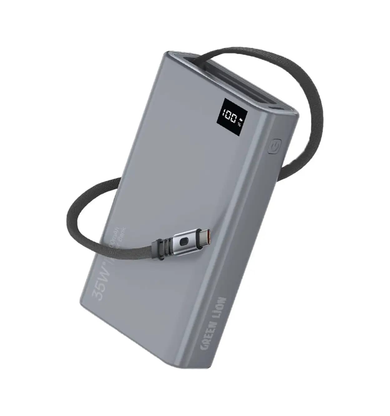 پاوربانک گرین لاین مدل Green Lion Retractable 35W 10000mAh