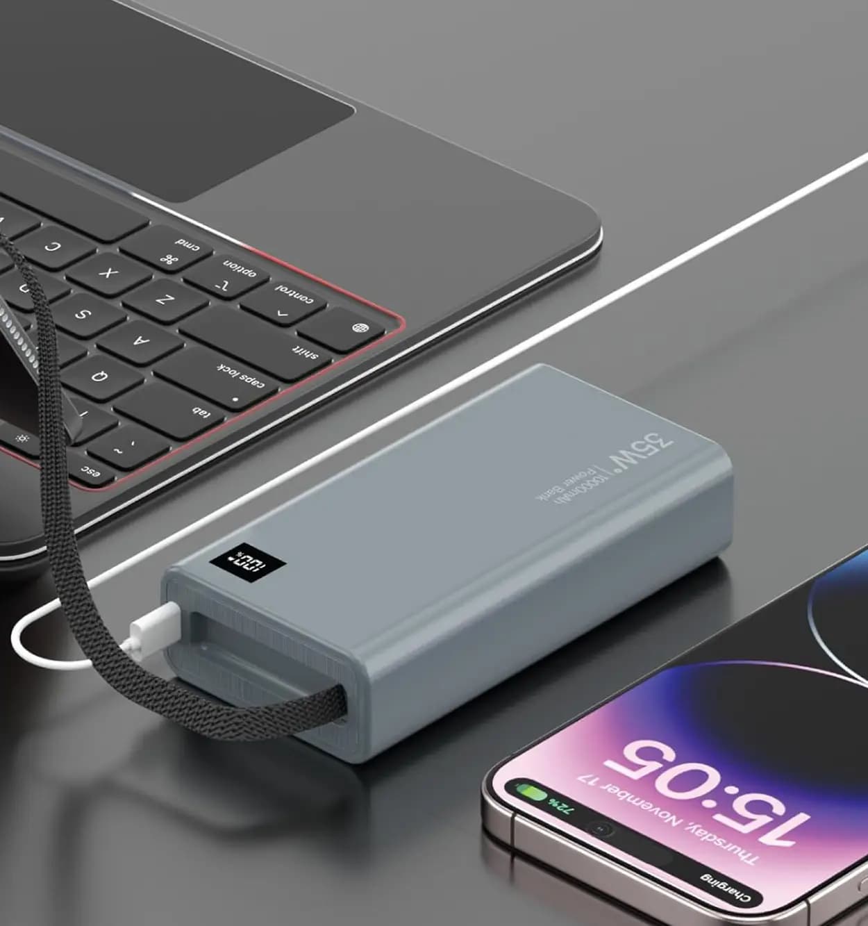 پاوربانک گرین لاین مدل Green Lion Retractable 35W 10000mAh — تصویر ۳
