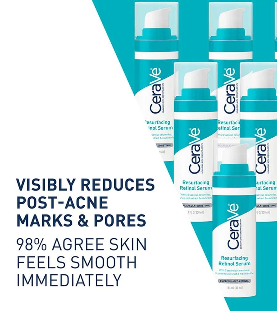 سرم ضد لک و ضد جوش سراوی مدل Resurfacing Retinol — تصویر ۲