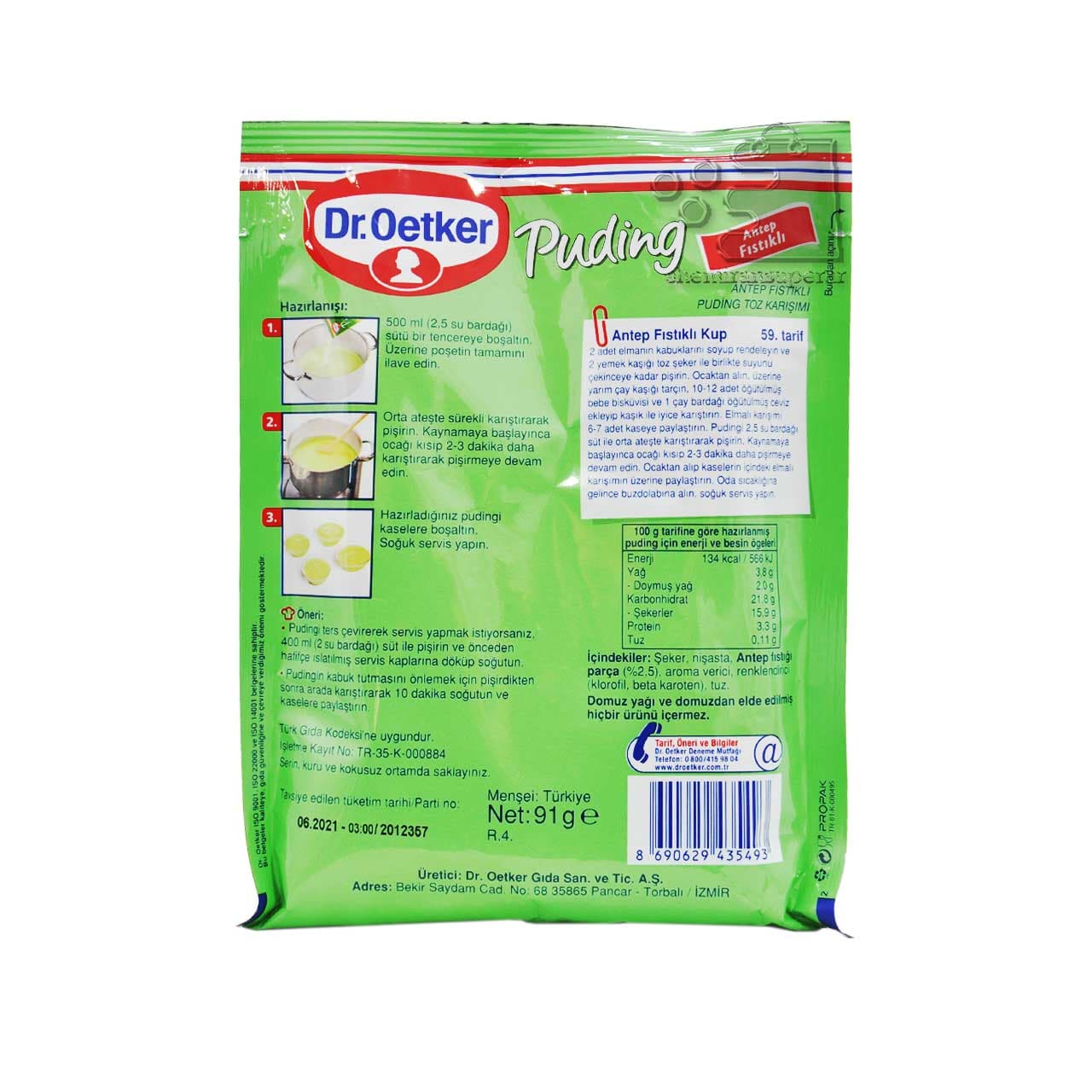 پودینگ پسته ۹۰ گرم دکتر اوتکر – dr.oetker — تصویر ۲