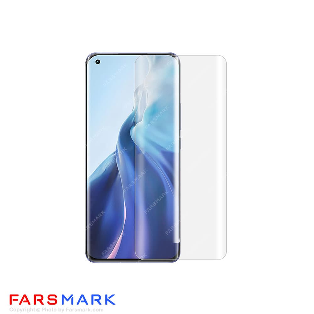 گلس تمام صفحه یووی شفاف Xiaomi Mi 11 Ultra با چسپ UV — تصویر ۲