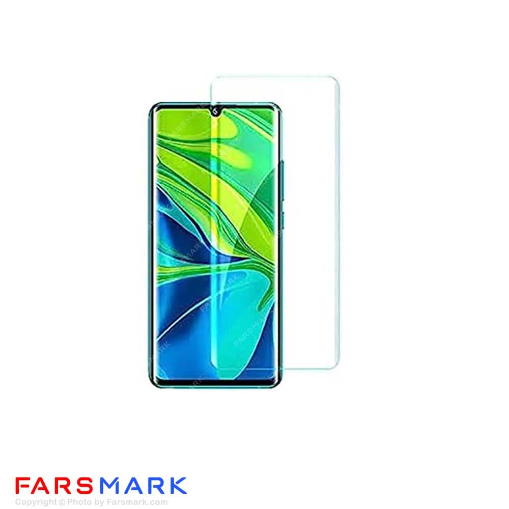 گلس تمام صفحه یووی شفاف Xiaomi Mi Note 10 با چسپ UV — تصویر ۲