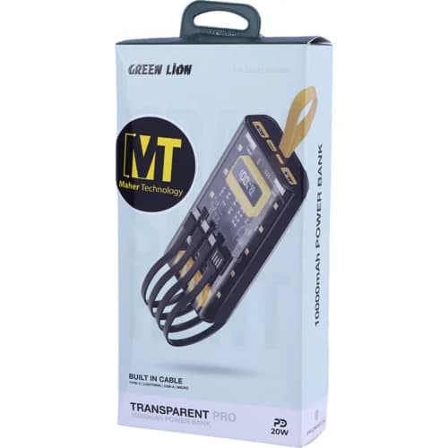 پاور بانک فست شارژ گرین لاین Transparent Pro GNTRAPB10KBK PD 22.5W ظرفیت 10000 میلی آمپر ساعت — تصویر ۲