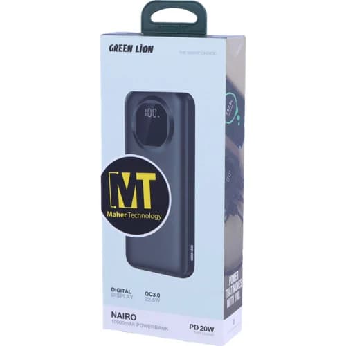 پاور بانک فست شارژ گرین لاین Nairo GL-PX40 GNNAR10PB PD QC3.0 22.5W ظرفیت 10000 میلی‌ آمپر ساعت — تصویر ۲