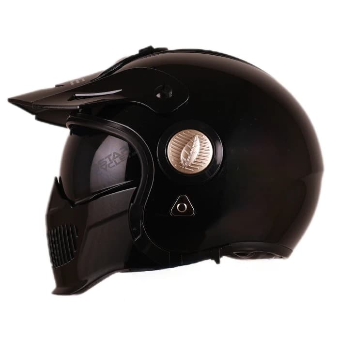 کلاه کاسکت فک جدا QIKE مدل GLOSSY BLACK — تصویر ۲