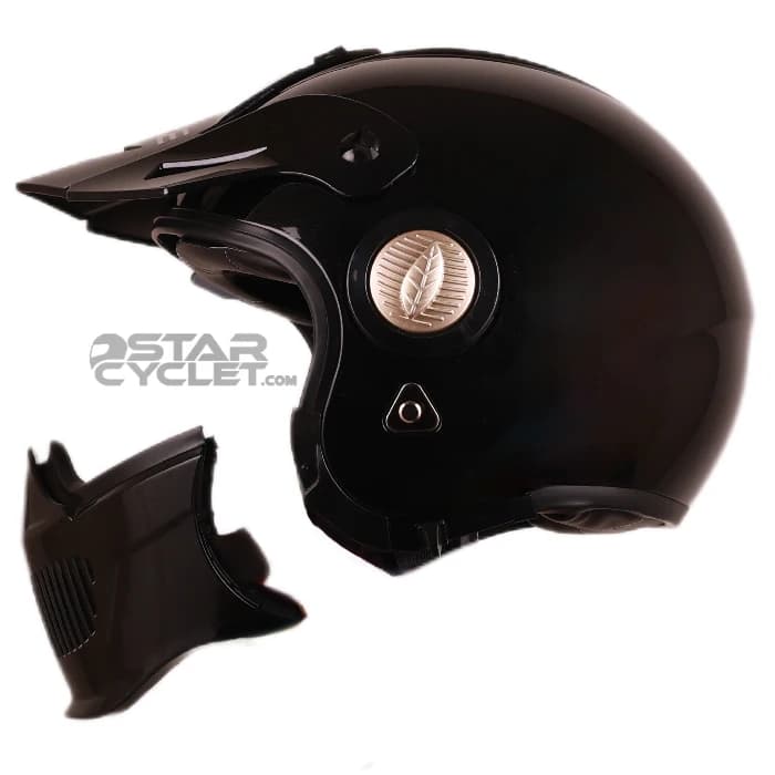 کلاه کاسکت فک جدا QIKE مدل GLOSSY BLACK — تصویر ۴