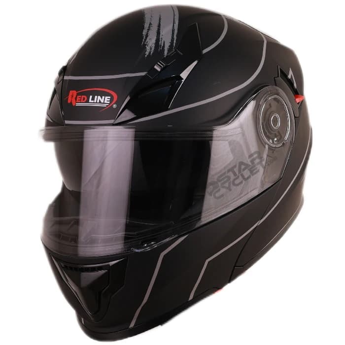 کلاه کاسکت فک متحرک ردلاین مدل 13-939 MATT BLACK GRAY