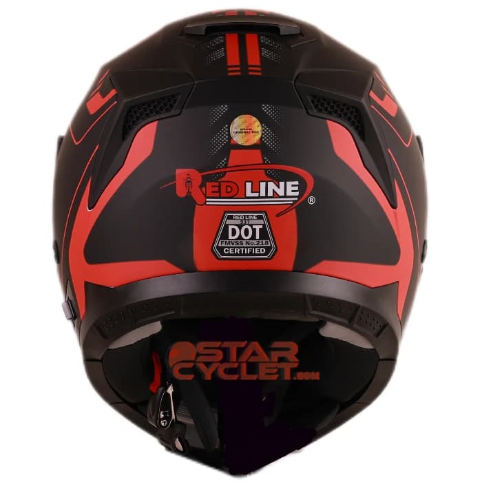 کلاه کاسکت فک متحرک ردلاین مدل 4-937 MATT BLACK RED — تصویر ۴