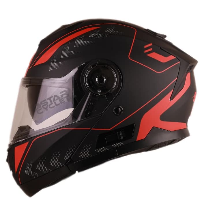 کلاه کاسکت فک متحرک ردلاین مدل 4-937 MATT BLACK RED — تصویر ۲