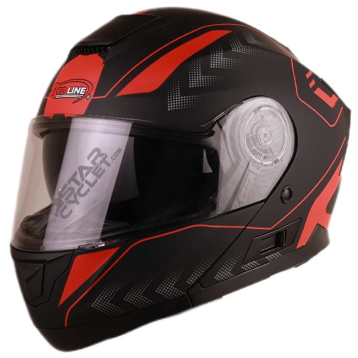کلاه کاسکت فک متحرک ردلاین مدل 4-937 MATT BLACK RED