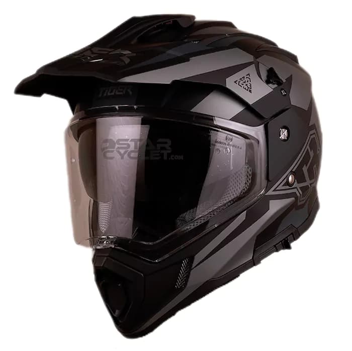 کلاه کاسکت ادونچری TIGER مدل BLACK GREY – GT1