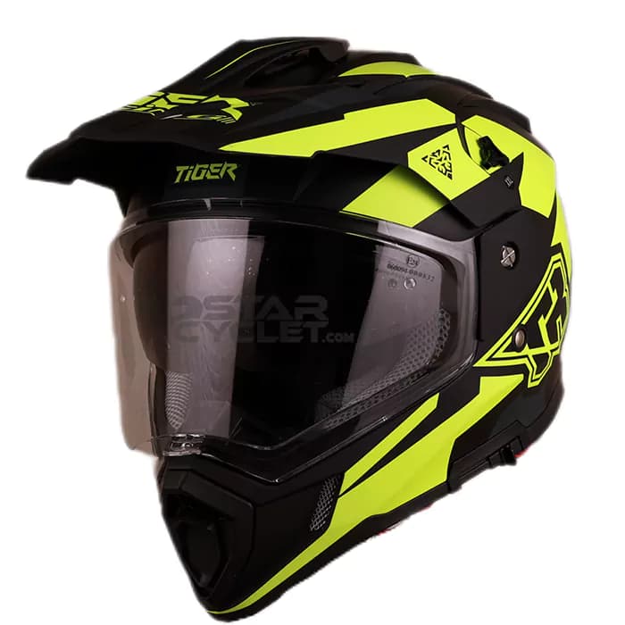 کلاه کاسکت ادونچری TIGER مدل BLACK NEON – GT1