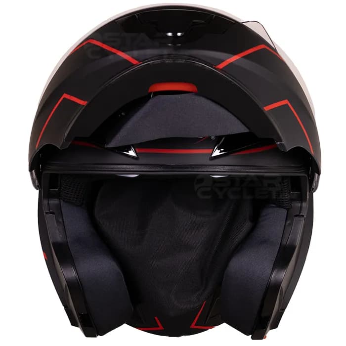 کلاه کاسکت فک متحرک رد لاین مدل MATT BLACK RED VOLATILIZE 939-4 — تصویر ۵