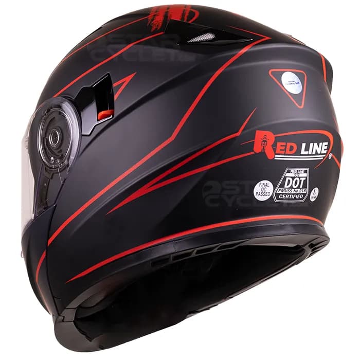 کلاه کاسکت فک متحرک رد لاین مدل MATT BLACK RED VOLATILIZE 939-4 — تصویر ۶