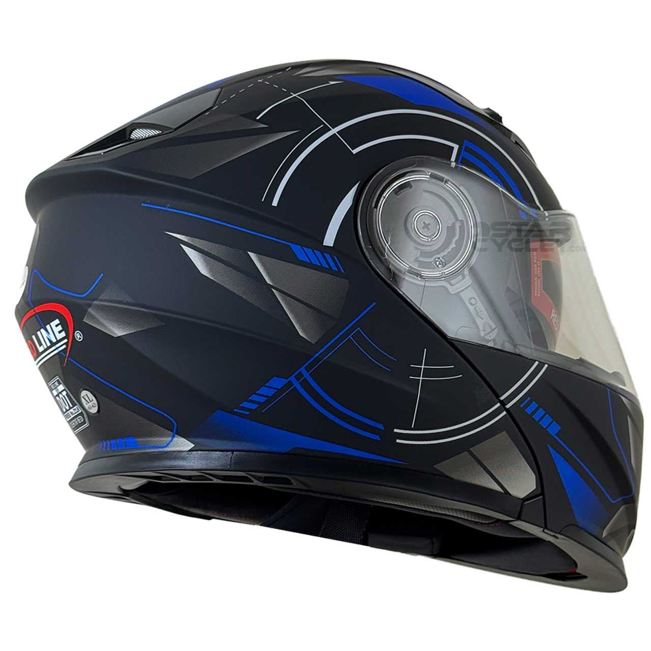 کلاه کاسکت فک متحرک ردلاین مدل MATT-BLACK-Blue-Time 939-18 — تصویر ۵