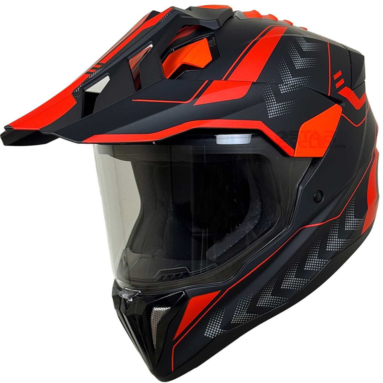 کلاه کاسکت ادونچر ردلاین مدل MATT-BLACK-Red-Arrow 760-4