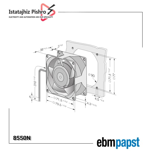 فن صنعتی EBM Papst مدل 8550 A — تصویر ۳