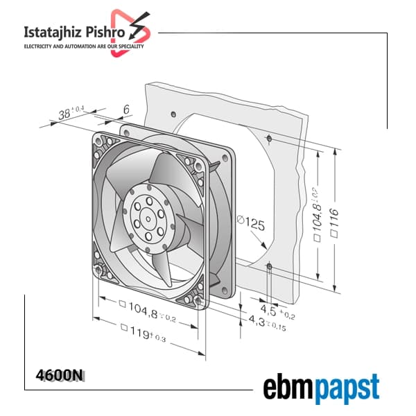 فن صنعتی EBM Papst مدل 4600N — تصویر ۴