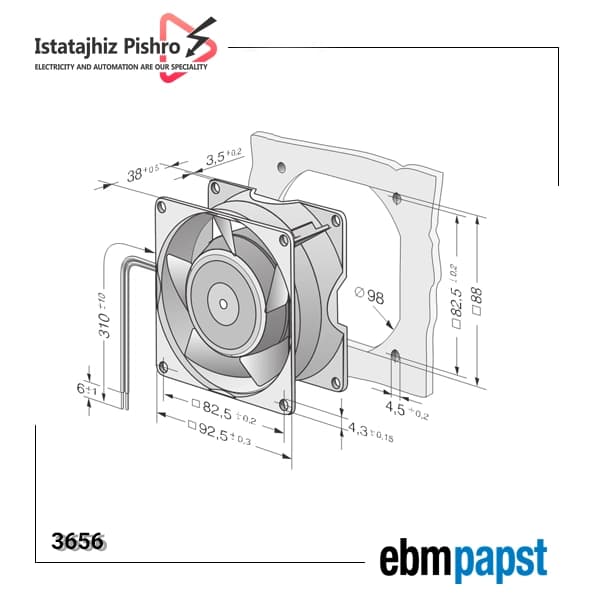 فن صنعتی EBM Papst مدل 3656 — تصویر ۶