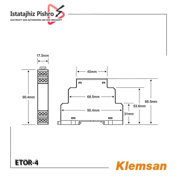 مبدل RS485 به اترنت کلمسان مدل ETOR-4 — تصویر ۲