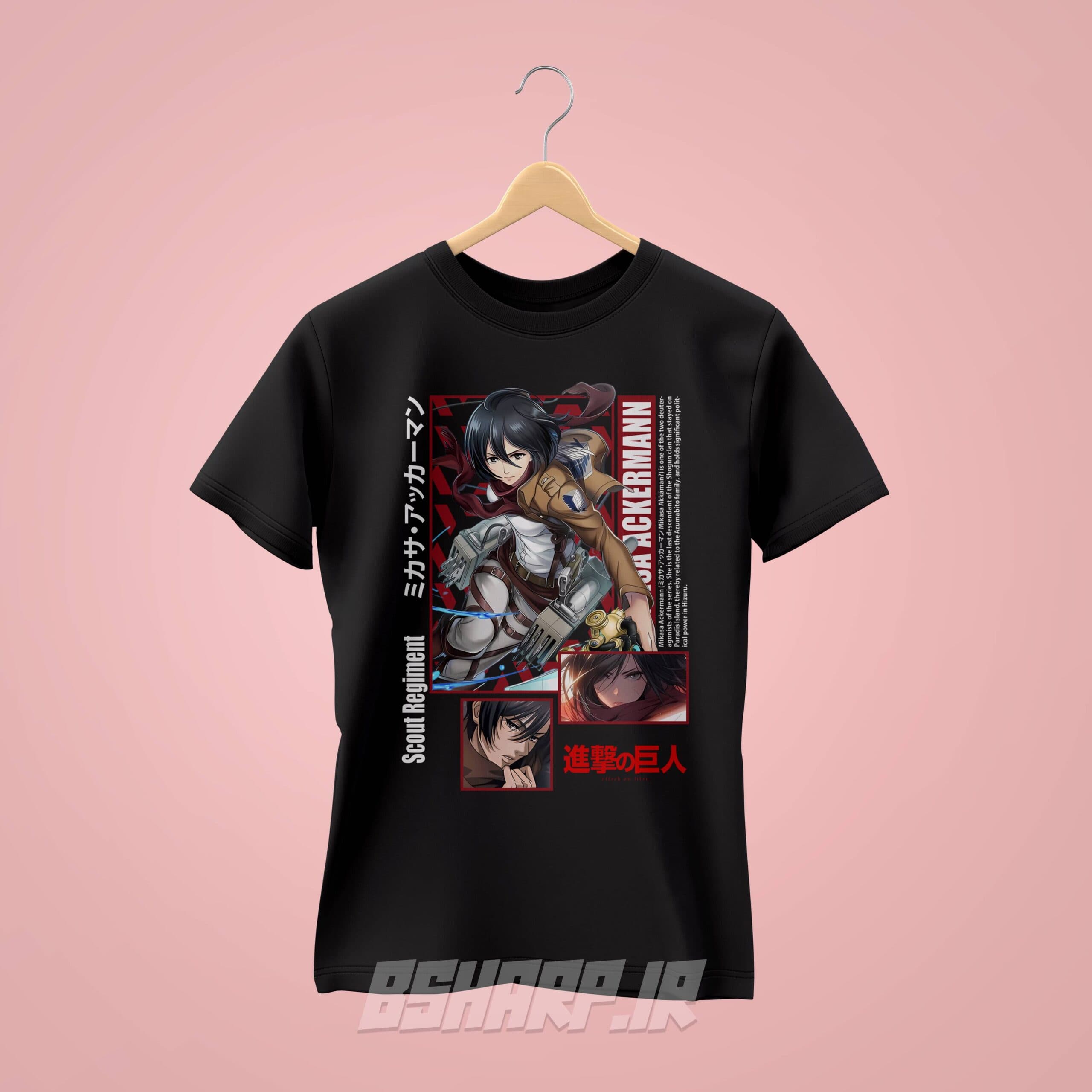 تیشرت Attack on Titan طرح پوستر میکاسا