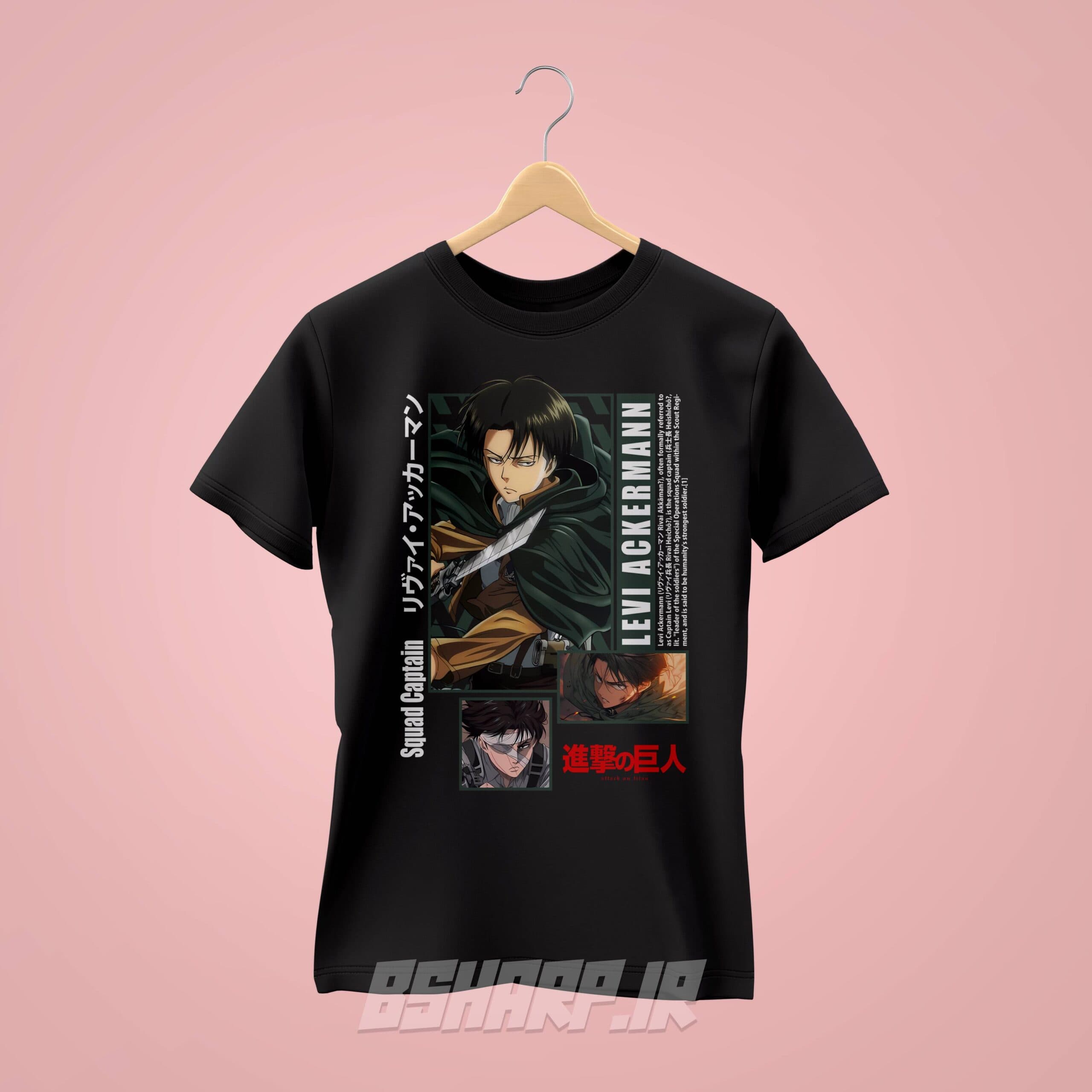 تیشرت Attack on Titan طرح پوستر لوای