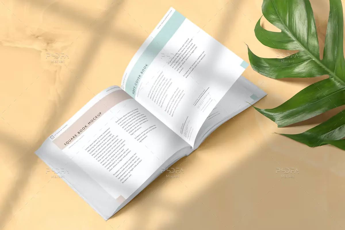 موکاپ جلد کتاب مربعی — تصویر ۷