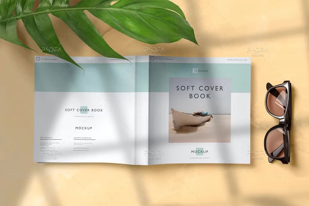 موکاپ جلد کتاب مربعی — تصویر ۵