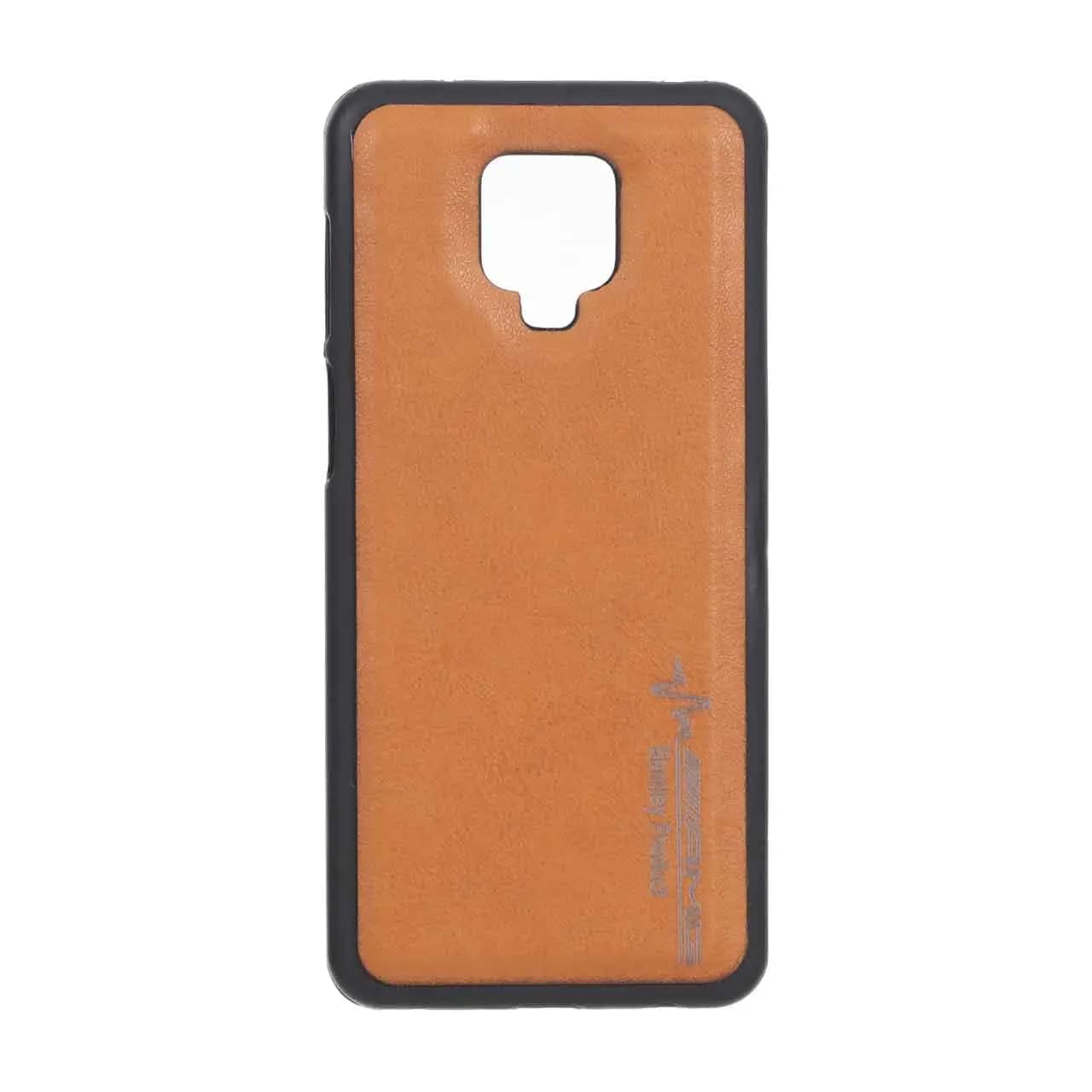 قاب طرح چرم AMG محافظ لنزدار Xiaomi Redmi Note 9S / Redmi Note 9 Pro / Redmi Note 9 Pro Max – عسلی
