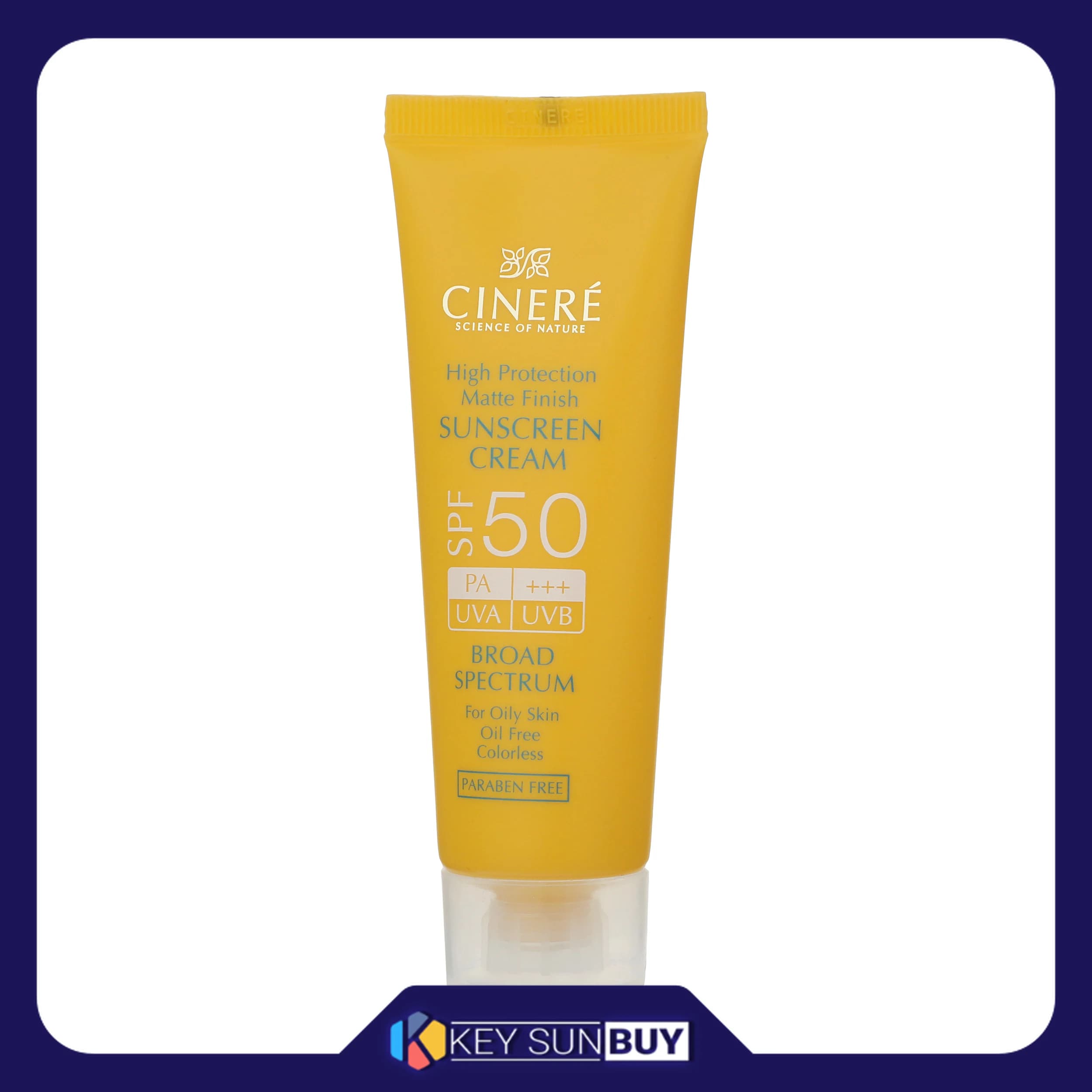 مراقبت پوست کرم ضد آفتاب بدون رنگ سینره SPF50 مدل CI01 محافظ UVA ،UVB و +++PA، مناسب پوست چرب حجم 50 میلی‌لیتر