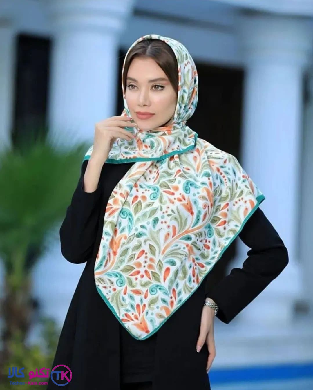 روسری نخی چاپی کد ۲۵۷۴