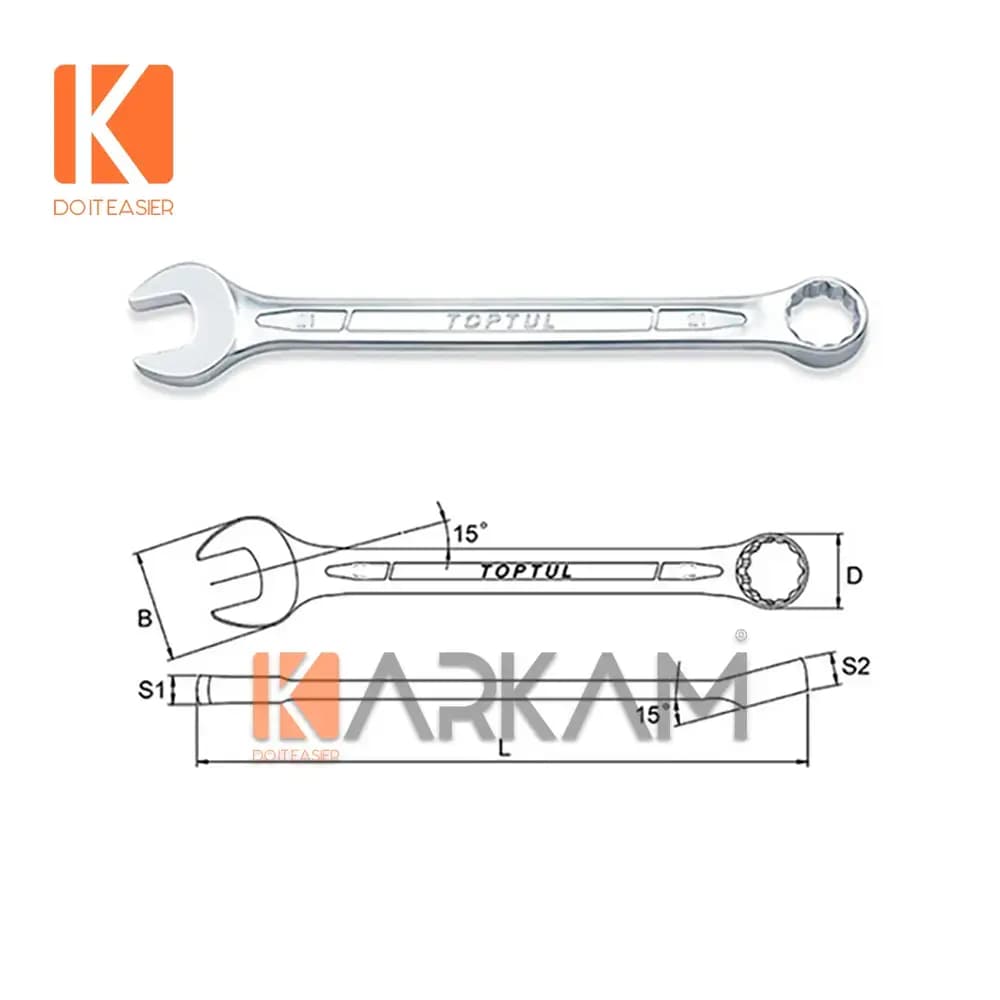 آچار یکسر رینگ 75 میلیمتر AAEB7575 تاپ تول