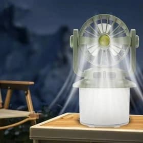 پنکه خورشیدی چراغ دار کمپینگ CH-F803 Solar Camping Fan with LED Light — تصویر ۳