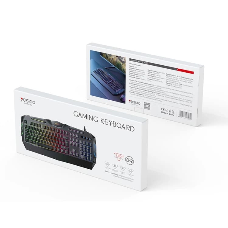 کیبورد گیمینگ یسیدو YESIDO KB21 با نورپردازی RGB و اتصال سیمی — تصویر ۲