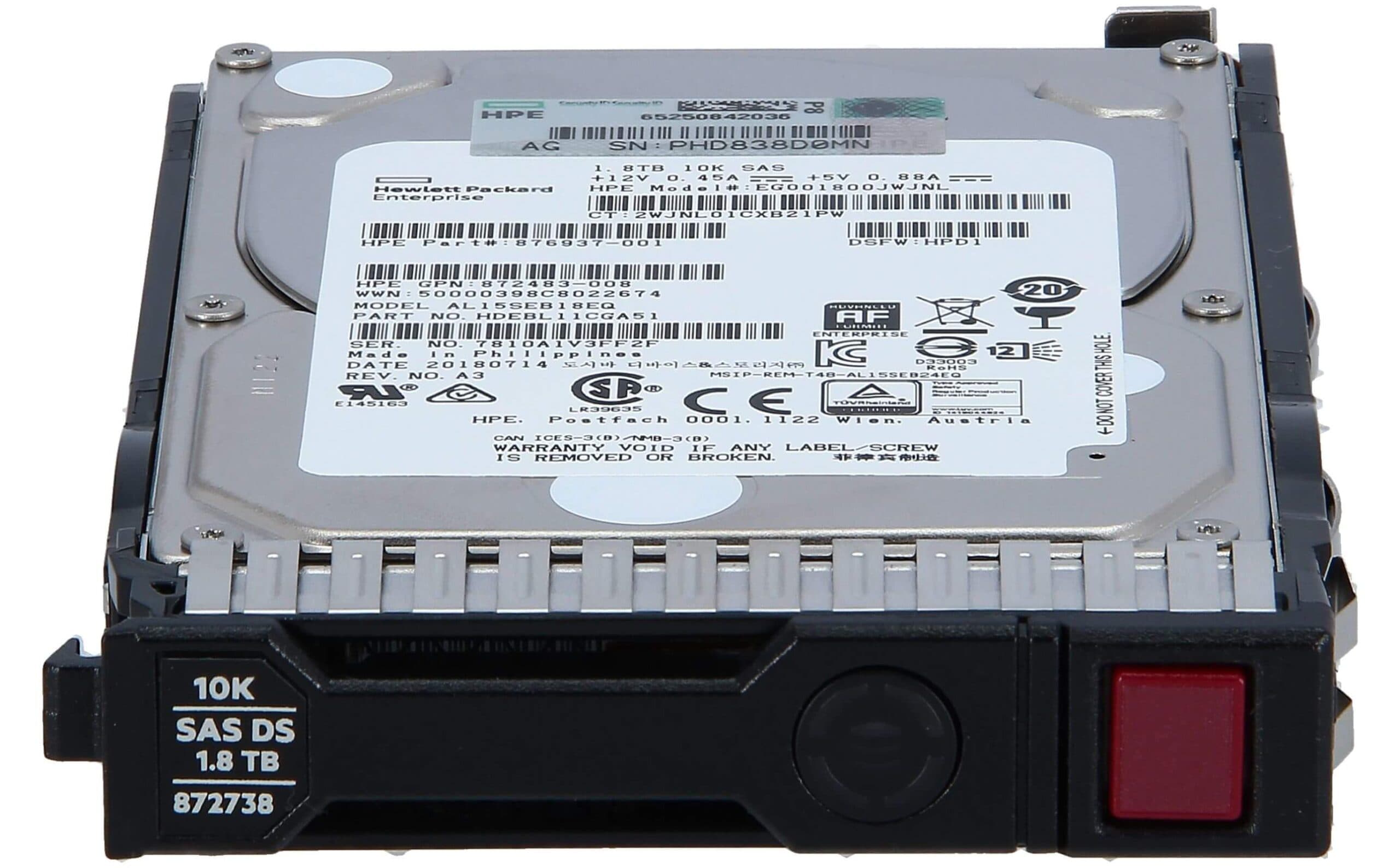 هارد سرور HP 1.8TB SAS 10K 12G SFF