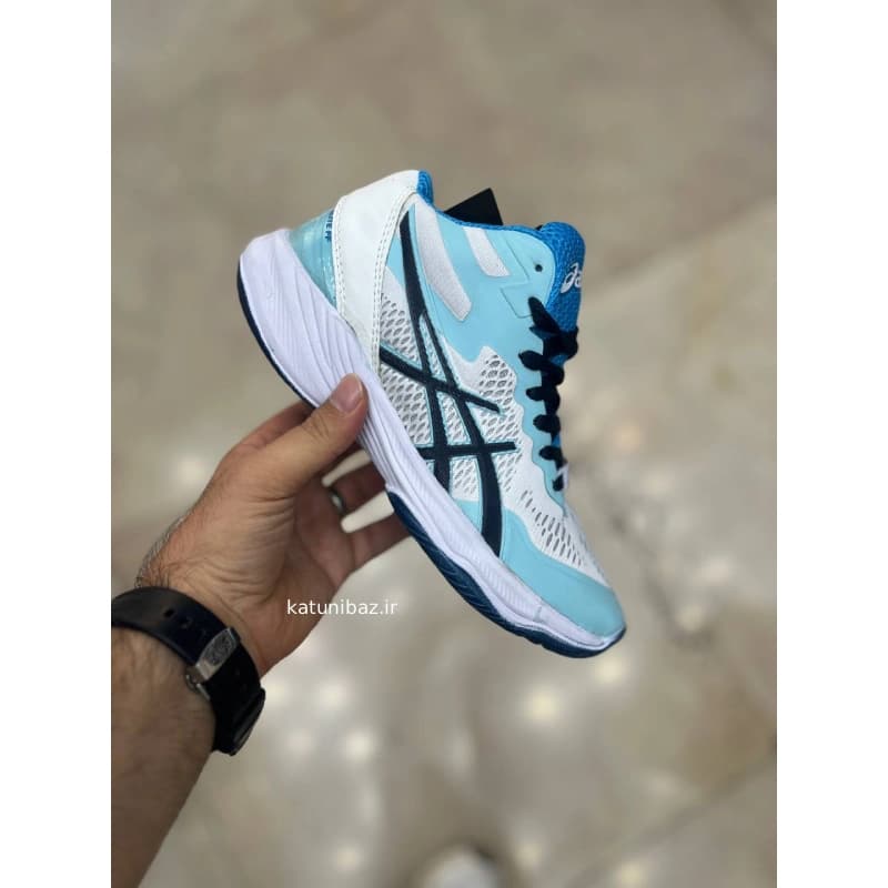 کفش والیبال اسیکس اسکای الیت سفید آبی Asics Sky Elitte Light Blue — تصویر ۳