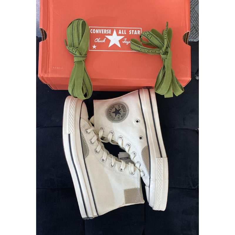 کفش کانورس آل استار گوچی کرم سبز Converse Chuck 70 High Gucci — تصویر ۴