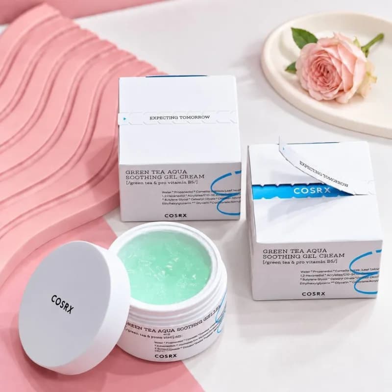 ژل کرم آبرسان و تسکین دهنده چای سبز Green Tea Aqua کوزارکس 50 میل — تصویر ۵