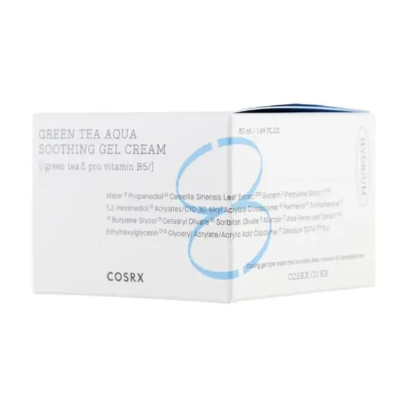 ژل کرم آبرسان و تسکین دهنده چای سبز Green Tea Aqua کوزارکس 50 میل — تصویر ۳