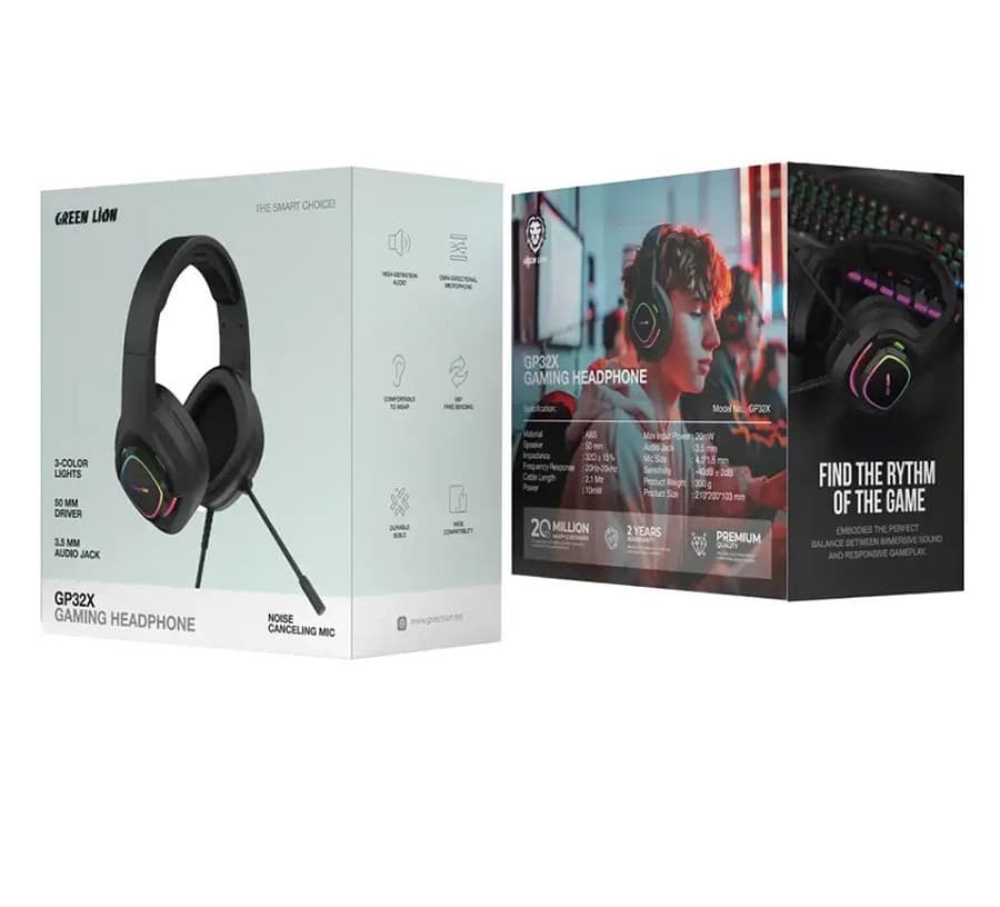 هدفون گیمینگ گرین لاین مدل Green Lion GP32X Gaming — تصویر ۲
