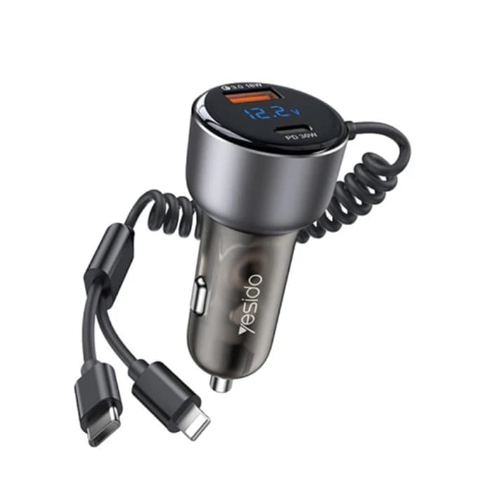 شارژر فندکی 60 وات یسیدو مدل به همراه کابل تبدیل Yesido Y58 USB-C