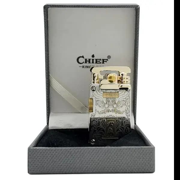 فندک بنزینی چیف نقره ای طراحی رقص شیر مدل Chief LICH-2238 — تصویر ۵