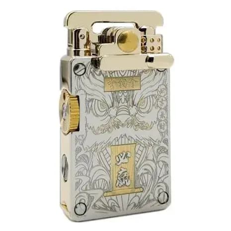 فندک بنزینی چیف نقره ای طراحی رقص شیر مدل Chief LICH-2238