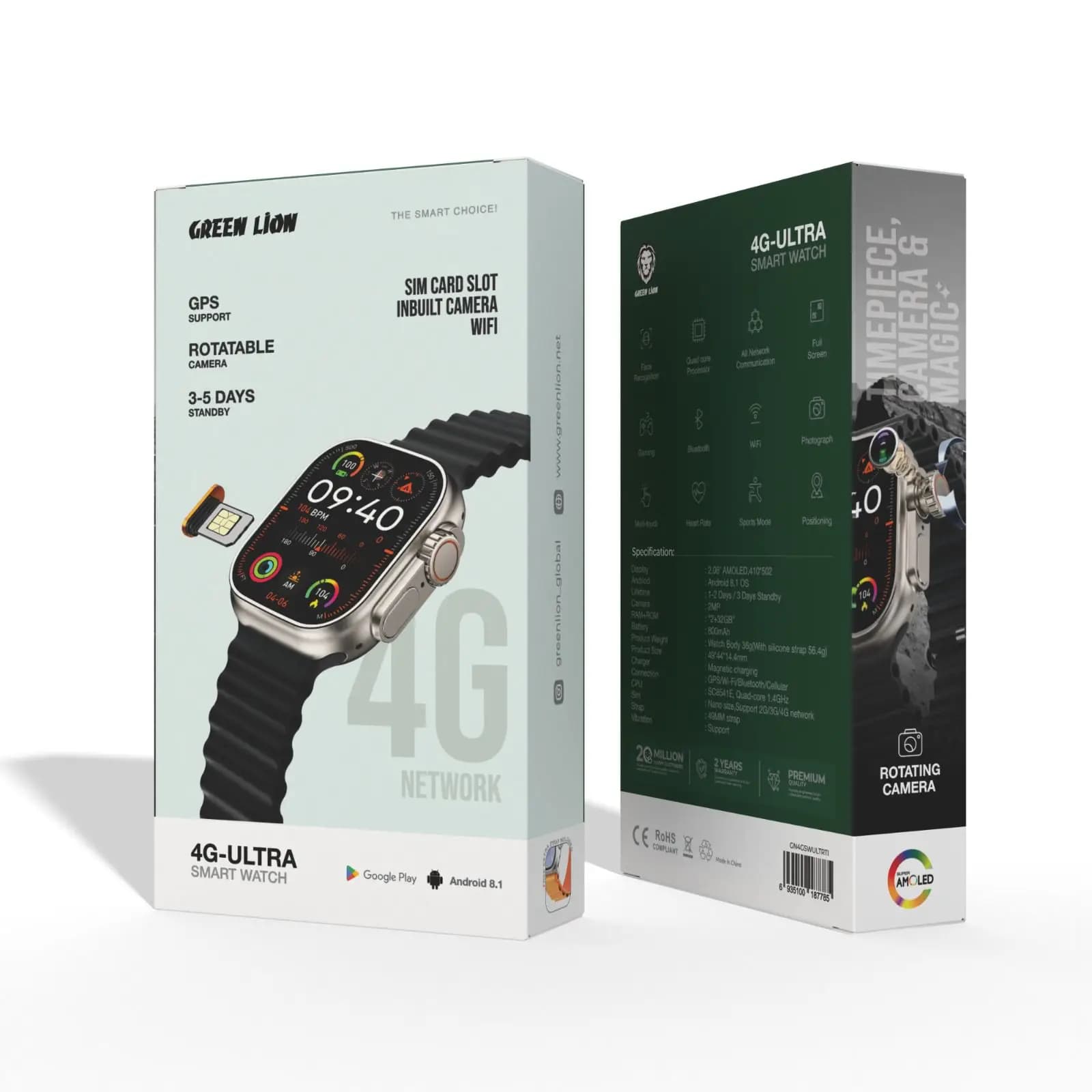 ساعت هوشمند گرین لاین بدون ریجیستری مدل Green Lion 4G-Ultra — تصویر ۳