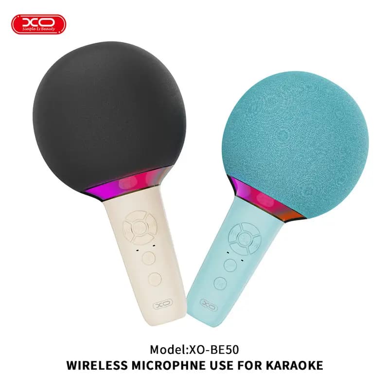 میکروفون بی‌سیم کارائوکه XO ایکس او مدل BE50 با بلوتوث 5.3 و باتری 1200mAh — تصویر ۲