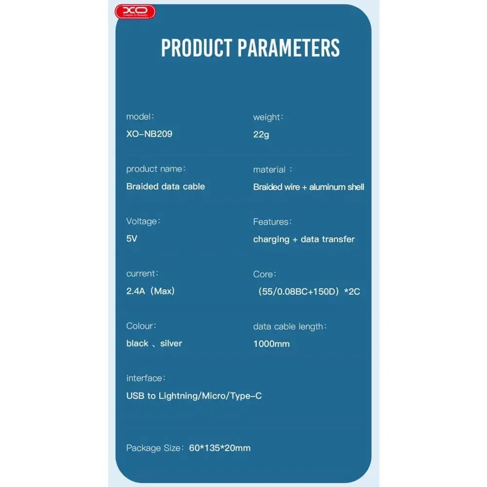 کابل USB به میکرو یو‌اس‌بی برند ایکس او مدل XO NB282 Micro — تصویر ۳