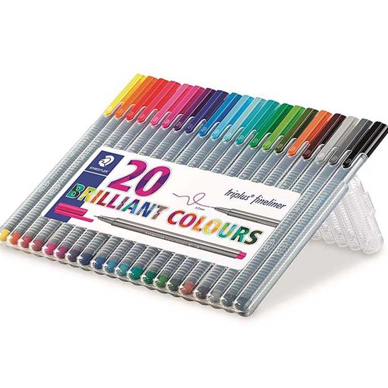 روان نویس استدلر 20 رنگ نوک نمدی مدل Triplus Fineliner — تصویر ۵